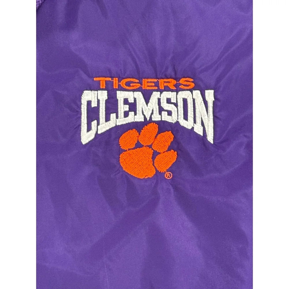 Charles River Clemson Tigers Purple Nylon Hooded Lined Jacket Men's Medium M116 - Picture 4 of 12